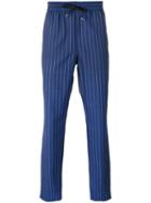 Bernardo Giusti Striped Track Pants, Men's, Size: 50, Blue, Wool