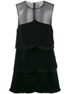 Stella Mccartney Sheer Panel Layered Dress - Black