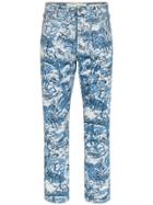 Off-white Tapestry Cropped Jeans - Blue