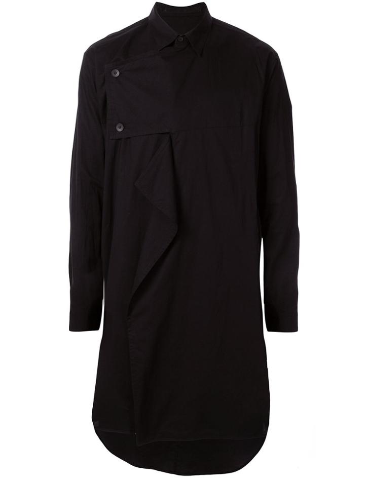 Julius Buttoned Panel Oversized Shirt - Black