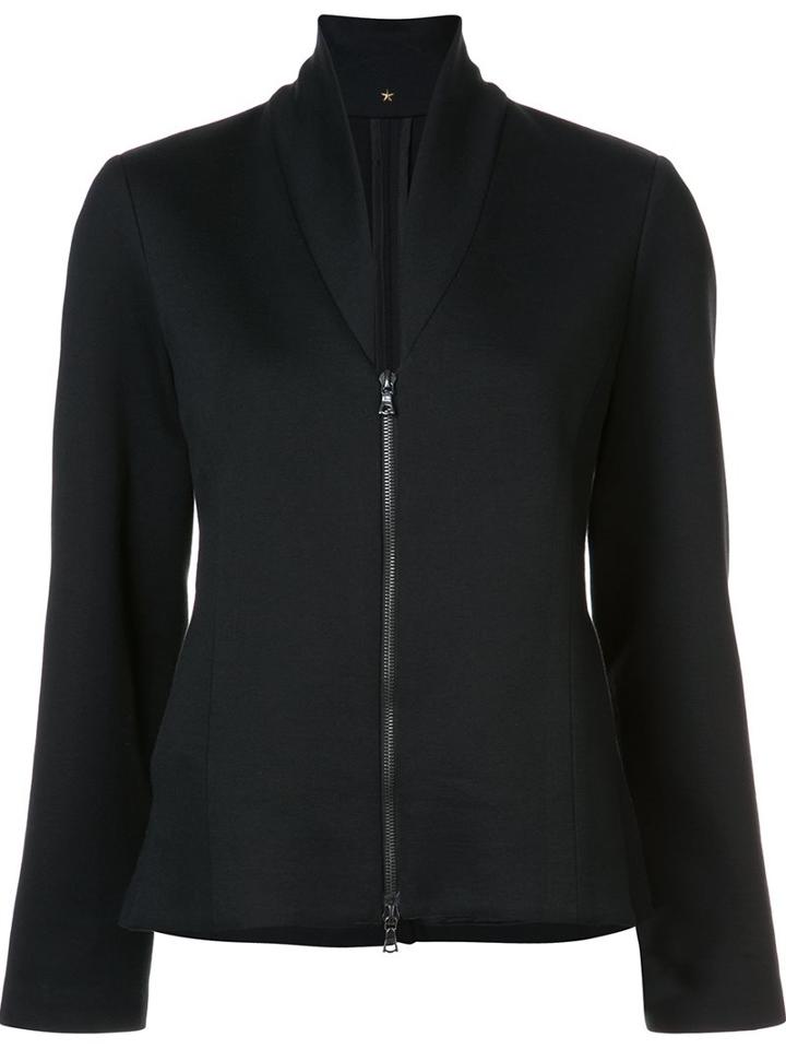 Peter Cohen Zip Up Fitted Jacket, Women's, Size: Medium, Black, Cotton