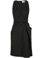 Lanvin V-neck Dress, Women's, Size: 38, Black, Linen/flax/cotton/viscose/spandex/elastane