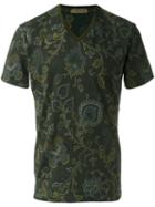 Etro Floral Print T-shirt, Men's, Size: Large, Grey, Cotton