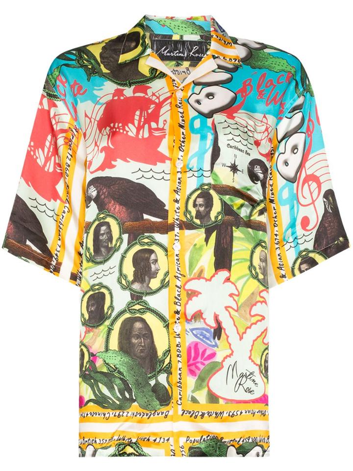 Martine Rose Hawaiian Print Collared Shirt - Yellow
