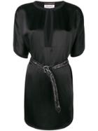 Saint Laurent Belted Short Dress - Black