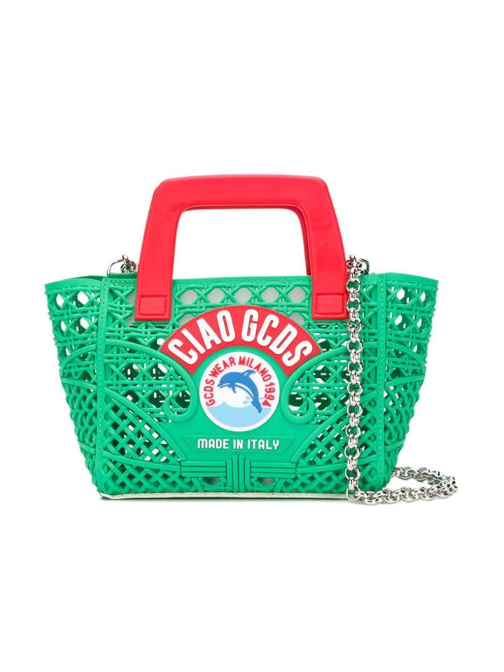 Gcds Kids Teen Logo Basket Bag - Green