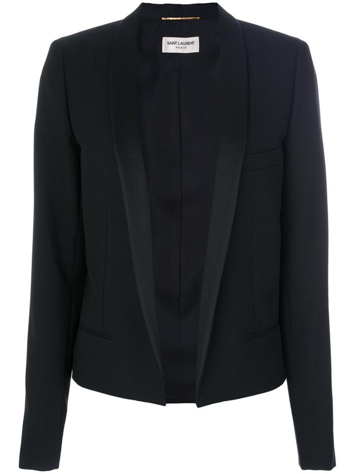 Saint Laurent Open Front Blazer - Black