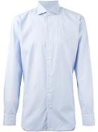 Barba Checked Shirt, Men's, Size: 42, Blue, Cotton
