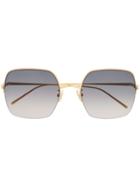 Boucheron Eyewear Half Frame Sunglasses - Gold