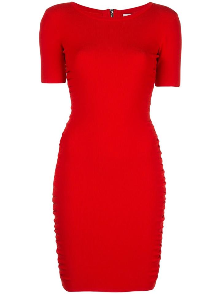 Milly Ruched Mini Dress - Red