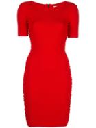 Milly Ruched Mini Dress - Red