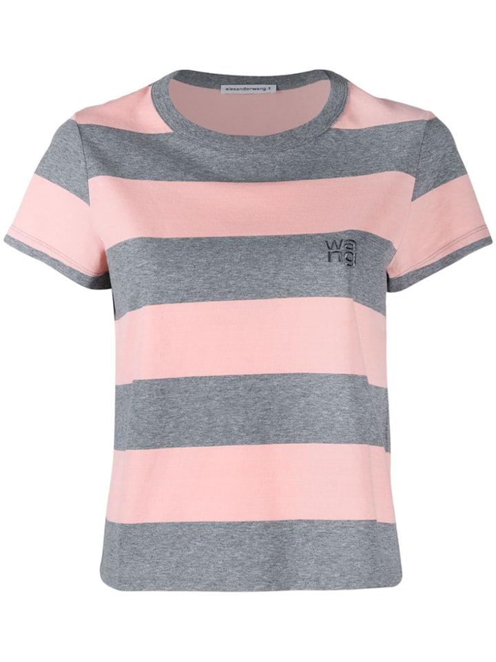 Alexander Wang Striped Short-sleeve T-shirt - Grey