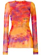 Msgm Printed Fitted Jumper - Orange