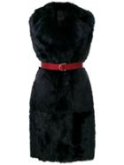 Blancha Sleeveless Long Coat - Black
