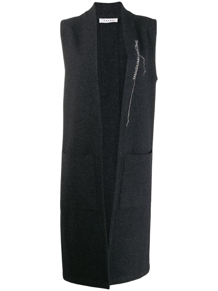 Falke Long-line Wool Sleevegilet - Grey