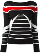 Neil Barrett Striped Pattern Jumper, Women's, Size: Medium, Black, Merino