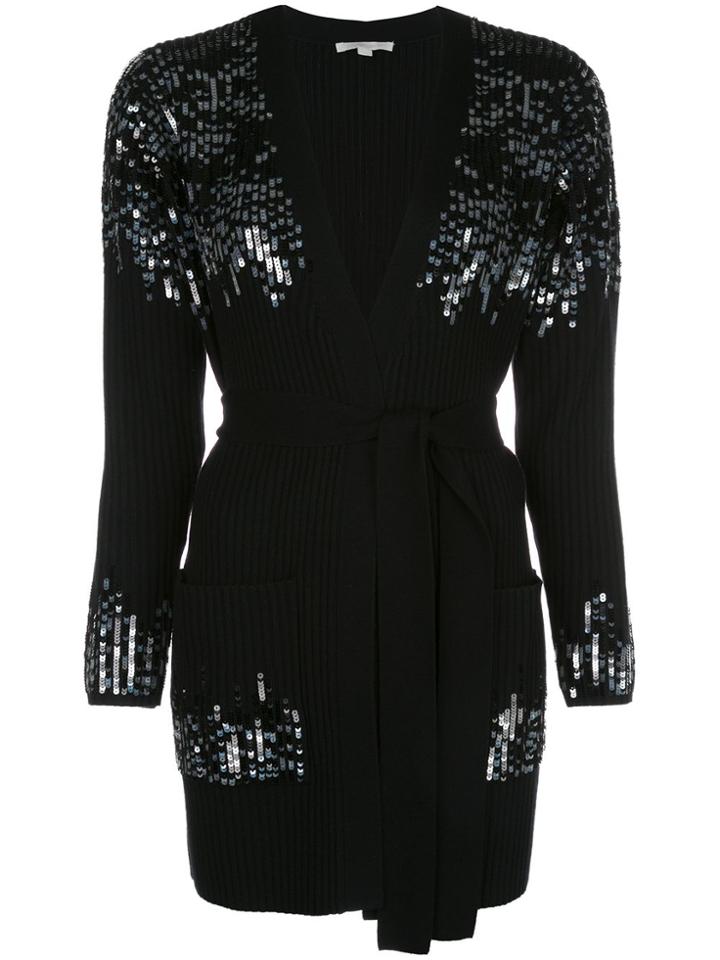 Jonathan Simkhai Sequin-embellished Ribbed Cardi-coat - Black