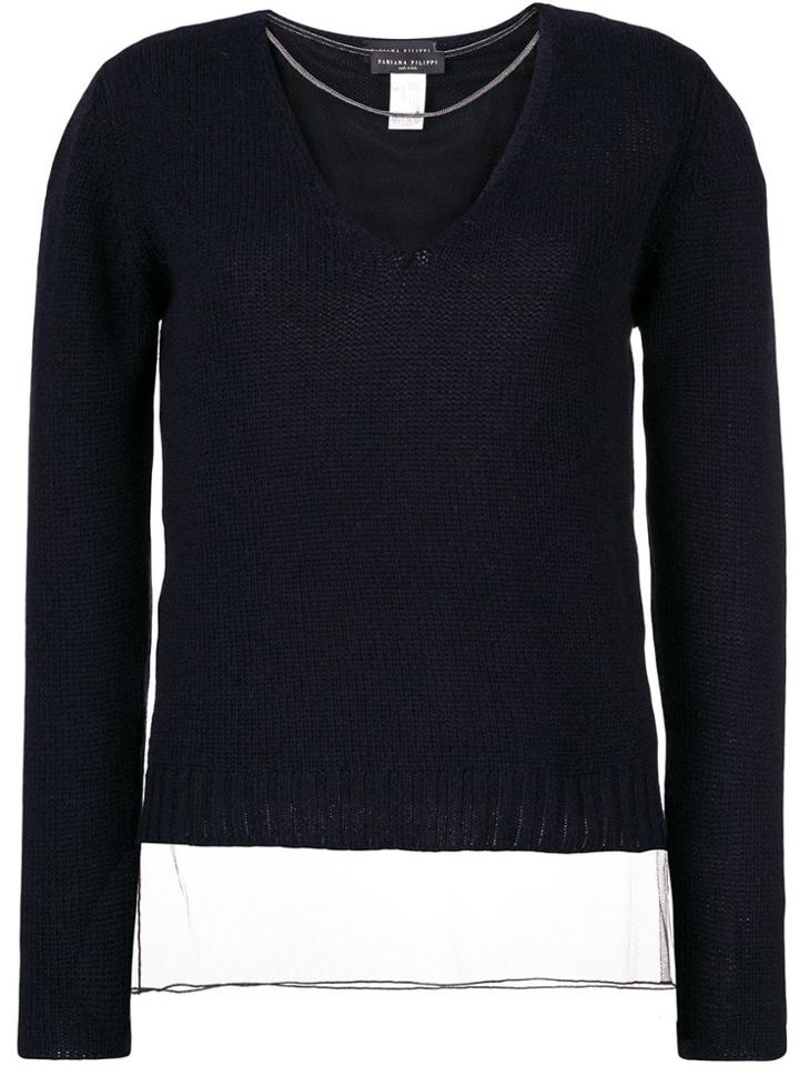 Fabiana Filippi Sheer Knitted Sweater - Blue