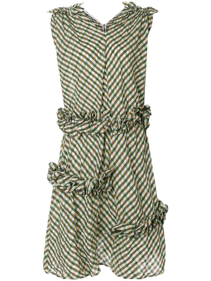 Stefano Mortari Asymmetric Checked Dress - Green