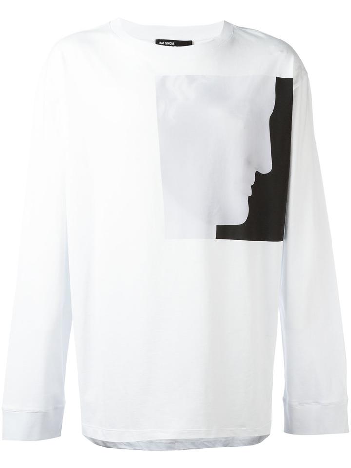 Raf Simons Profile Print T-shirt, Size: Small, White, Cotton