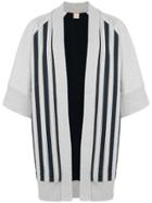 Champion Striped Short-sleeve Cardigan - Grey