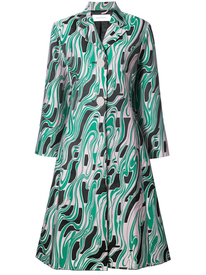 Marques'almeida Printed Oversized Coat - Green