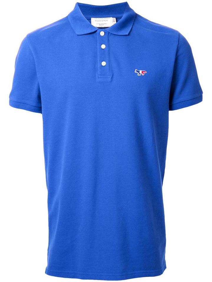 Maison Kitsuné Tricolour Fox Polo Shirt, Men's, Size: Xs, Blue, Cotton
