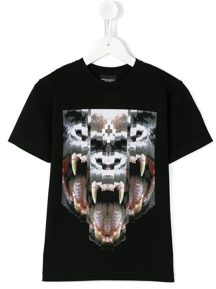 Marcelo Burlon County Of Milan Kids Printed T-shirt, Boy's, Size: 10 Yrs, Black