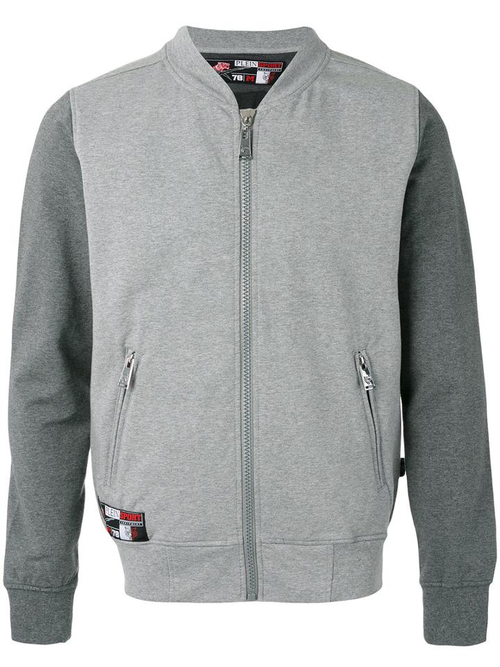 Plein Sport - Bomber Jacket - Men - Cotton/polyester/spandex/elastane - Xl, Grey, Cotton/polyester/spandex/elastane