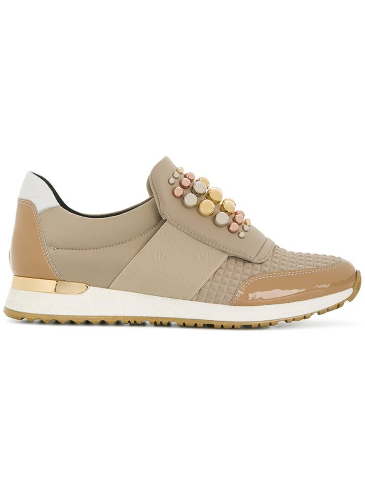 Baldinini Embellished Slip-on Sneakers - Nude & Neutrals