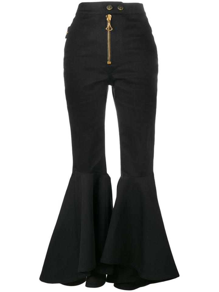 Ellery Flared High Waisted Trousers - Black