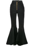Ellery Flared High Waisted Trousers - Black