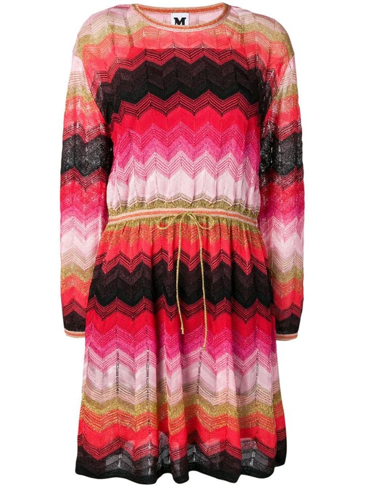 M Missoni Zigzag Knit Jumper Dress - Pink