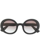 Miu Miu Eyewear Gradient Round Frame Sunglasses - Black