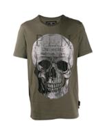 Philipp Plein Platinum Skull T-shirt - Green