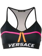 Versace Logo Band Sports Top - Black