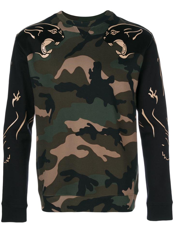 Valentino Camouflage Panther Sweatshirt - Green