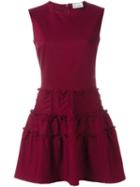 Red Valentino Ruffled Mini Dress, Women's, Size: Medium, Viscose/polyamide/spandex/elastane