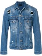 Philipp Plein Camou Details Denim Jacket - Blue