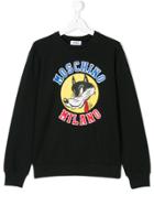 Moschino Kids Wolf Logo Print Sweatshirt - Black
