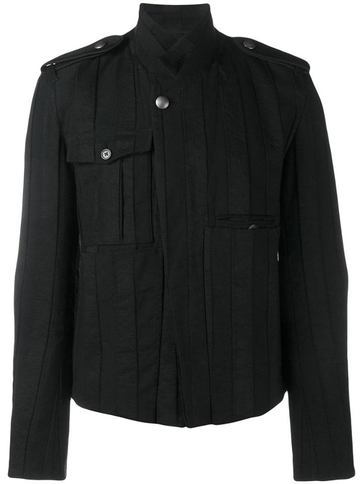 Ann Demeulemeester Button Up Biker Jacket - Black