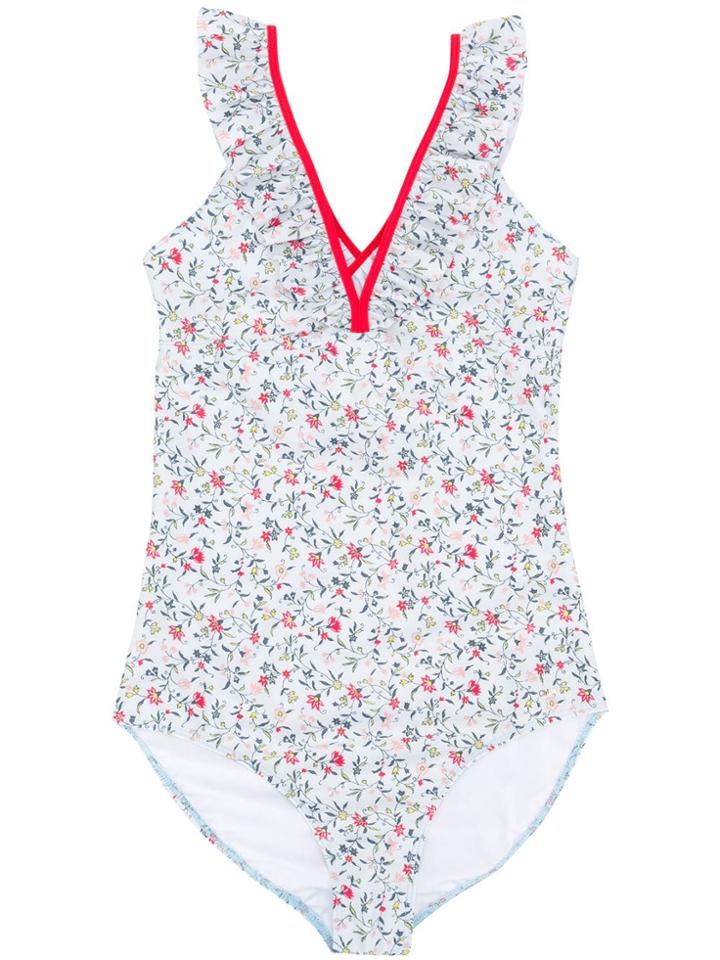 Chloé Kids Teen Floral Print Swimsuit - Blue