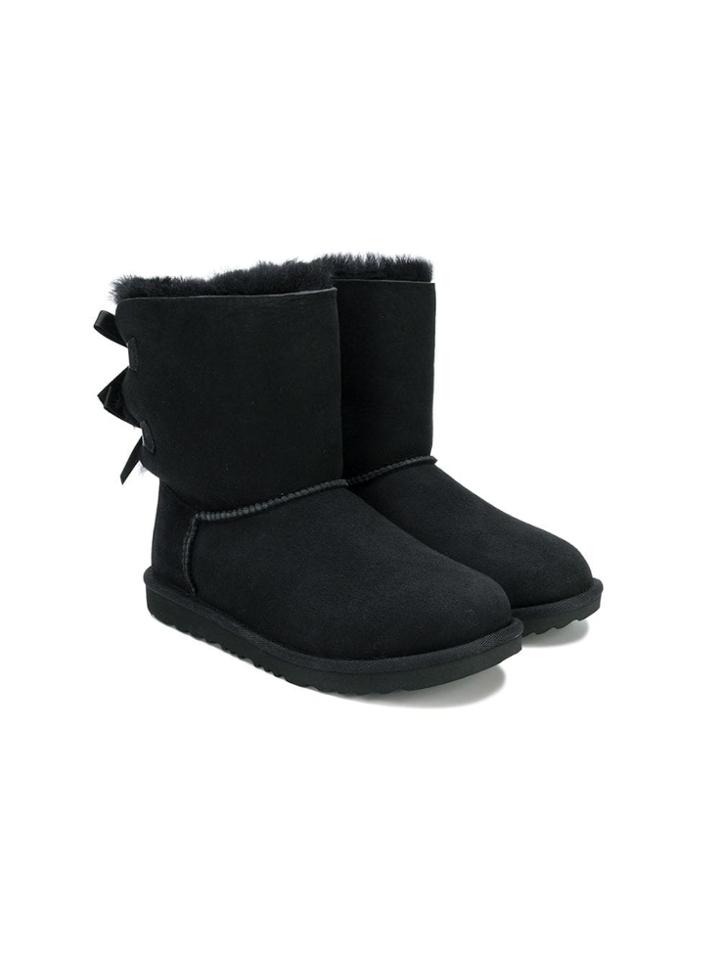 Ugg Australia Kids Teen Bow Shearling Boots - Black