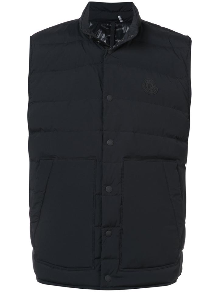 Moncler Fitted Padded Gilet - Black
