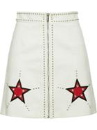 Miu Miu Star Patch A-line Skirt - White