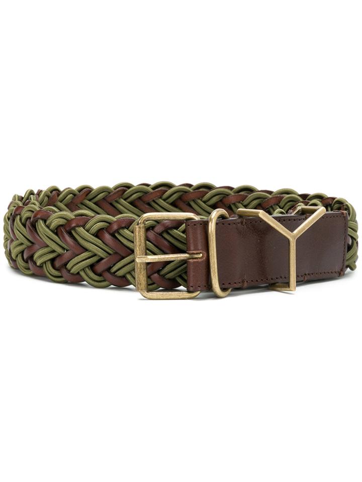 Y / Project Woven Design Belt - Green