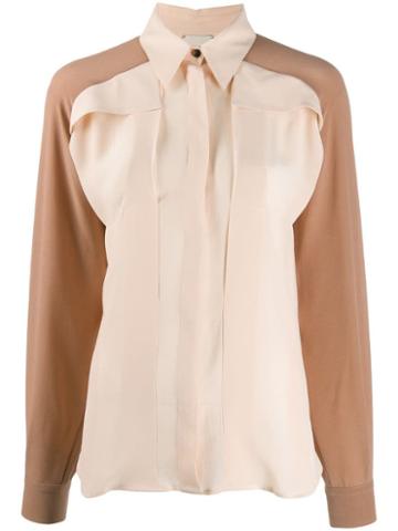 Alysi Long-sleeved Two-tone Shirt - Neutrals