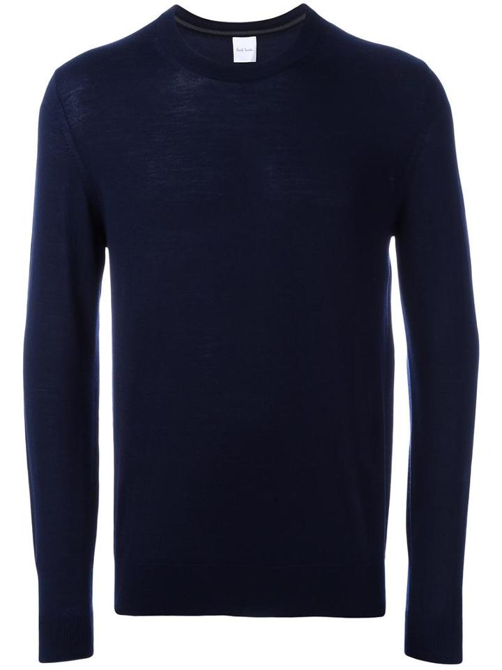 Paul Smith Fine Knit Jumper, Men's, Size: 46, Blue, Merino