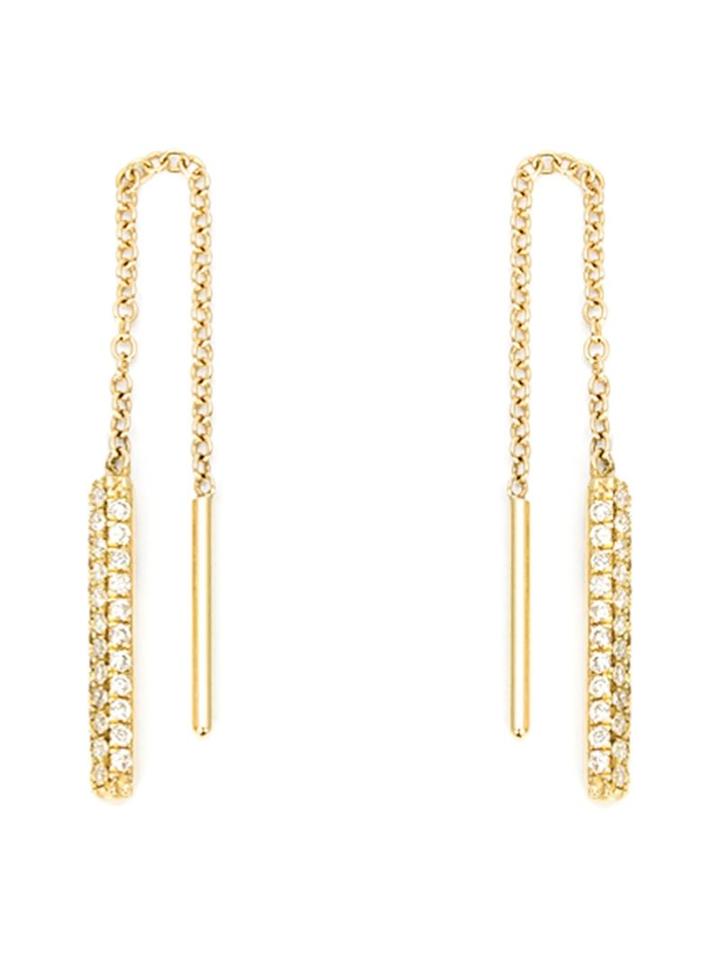Ileana Makri Diamond Drop Chain Earrings