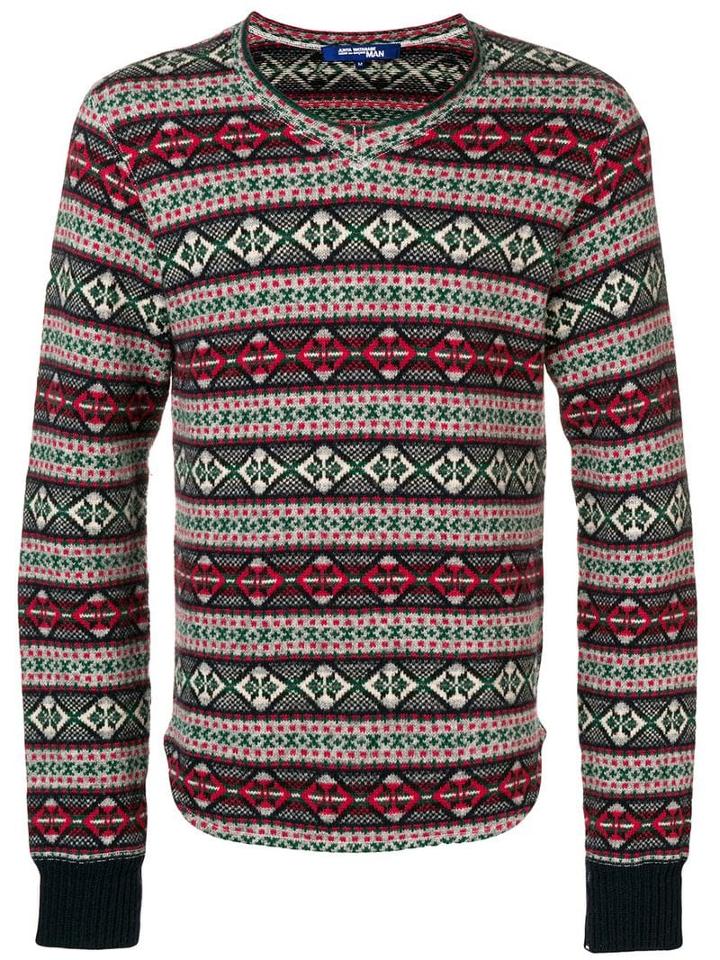 Junya Watanabe Comme Des Garçons Pre-owned Intarsia Jumper - Blue